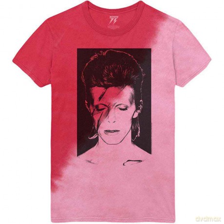 David Bowie: Unisex T-Shirt: Aladdin Sane (Red) (Wash Collection) (Medium)