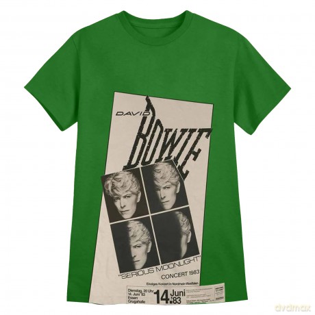 David Bowie: Unisex T-Shirt: Concert '83 (Irish Green) (Large)