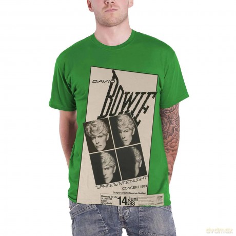T: David Bowie Unisex T-Shirt: Concert '83 (Irish Green) (Medium)