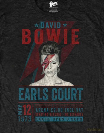 David Bowie: Unisex T-Shirt: Earls Court '73 (Black) (X-Large)
