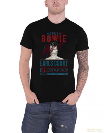 David Bowie: Unisex T-Shirt: Earls Court '73 (Black) (XX-Large)