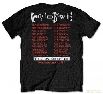 David Bowie: Unisex T-Shirt: Glass Spider Tour (Black) (Back Print) (Medium)