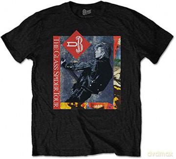 David Bowie: Unisex T-Shirt: Glass Spider Tour (Black) (Back Print) (Medium)
