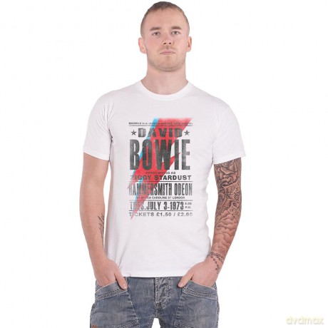 David Bowie: Unisex T-Shirt: Hammersmith Odeon (White) (Medium)