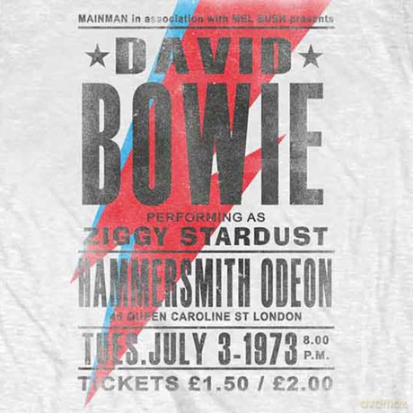 David Bowie: Unisex T-Shirt: Hammersmith Odeon (White) (Medium)