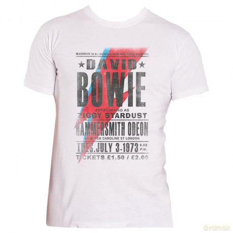 David Bowie: Unisex T-Shirt: Hammersmith Odeon (White) (Medium)