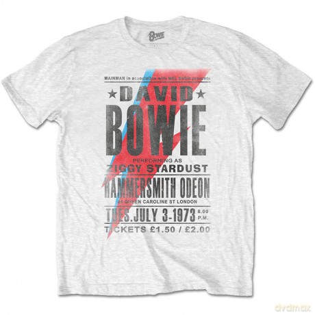 David Bowie: Unisex T-Shirt: Hammersmith Odeon (White) (XX-Large)