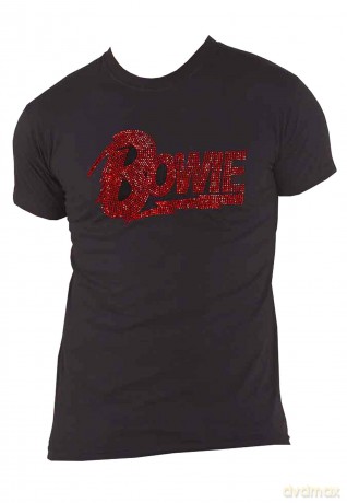 David Bowie: Unisex T-Shirt: Logo (Black) (Embellished) (Large)