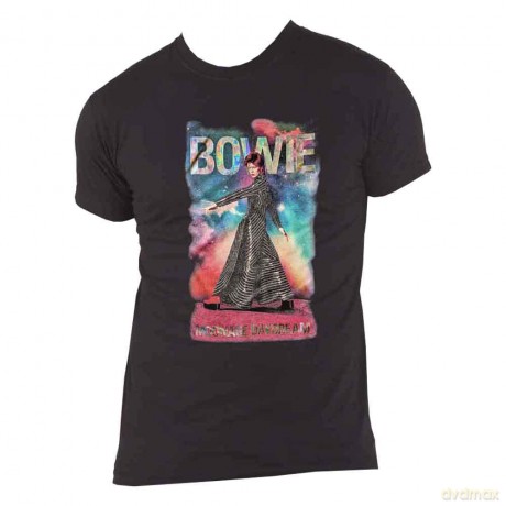 David Bowie: Unisex T-Shirt: Moonage 11 Fade (Black) (Embellished) (Medium)