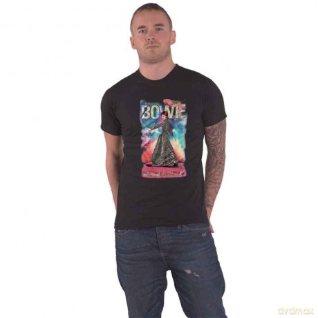 David Bowie: Unisex T-Shirt: Moonage 11 Fade (Black) (Embellished) (Small)