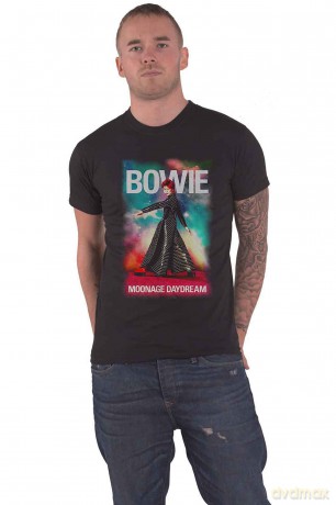 David Bowie: Unisex T-Shirt: Moonage 11 Fade (Black) (Small)