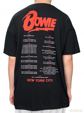 David Bowie: Unisex T-Shirt: New York City (Black) (Back Print) (X-Large)