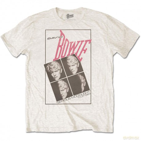 David Bowie: Unisex T-Shirt: Serious Moonlight (White) (Small)