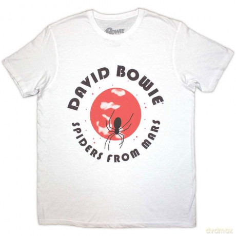 David Bowie: Unisex T-Shirt: Spiders From Mars (White) (Small)