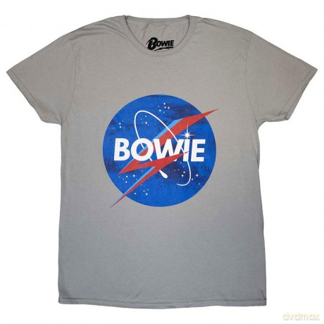 David Bowie: Unisex T-Shirt: Starman Logo (Grey) (Small)