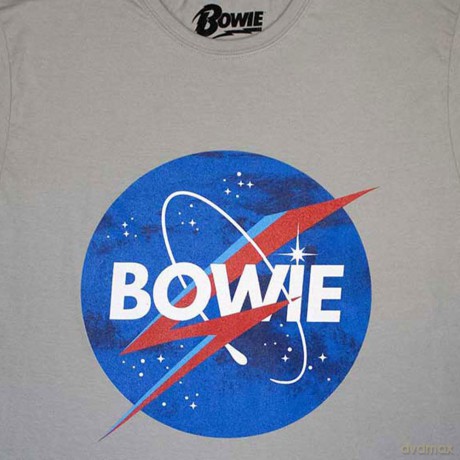 David Bowie: Unisex T-Shirt: Starman Logo (Grey) (Small)