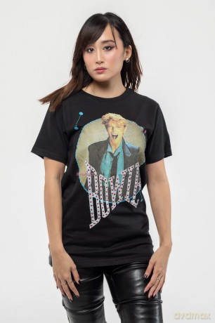 David Bowie: Unisex T-Shirt: Vintage '83 (Black) (Embellished) (Large)