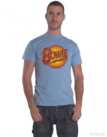 David Bowie: Unisex T-Shirt: Vintage Diamond Dogs (Blue) (Medium)