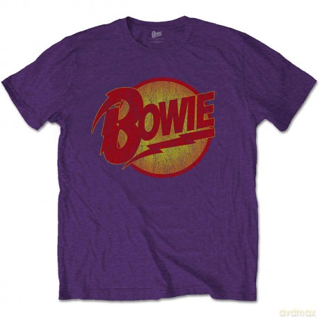 David Bowie: Unisex T-Shirt: Vintage Diamond Dogs Logo (Purple) (Large)