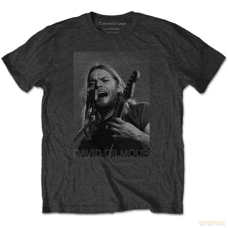 David Gilmour: Unisex Tee: On Microphone Half-tone (Large)