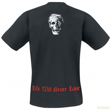 Death: Unisex T-Shirt: Life Will Never Last (Black) (Back Print) (Medium)