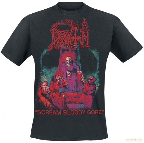 Death: Unisex T-Shirt: Scream Bloody Gore (Black) (Back Print) (Medium)