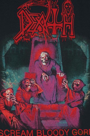 Death: Unisex T-Shirt: Scream Bloody Gore (Black) (Back Print) (Medium)