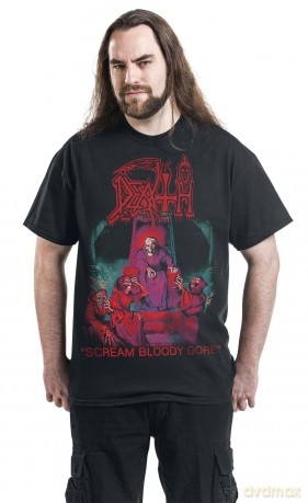 Death: Unisex T-Shirt: Scream Bloody Gore (Black) (Back Print) (X-Large)