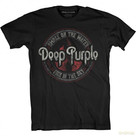 Deep Purple: Unisex T-Shirt: Smoke Circle (Black) (Medium)