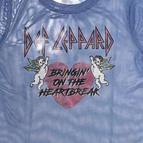 Def Leppard: Ladies Long Sleeve Crop Top: Bringin On The Heartbreak (Blue) (Mesh) (XX-Large)