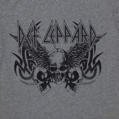 Def Leppard: Ladies T-Shirt: Tribal Skull (Grey) (Small)
