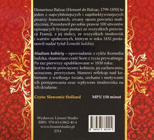 Studium kobiety - Honore de Balzac [AUDIOBOOK][CD-MP3]