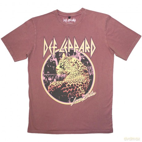 Def Leppard: Unisex Stone Wash T-Shirt: Love Bites (Kashmir Red) (Medium)