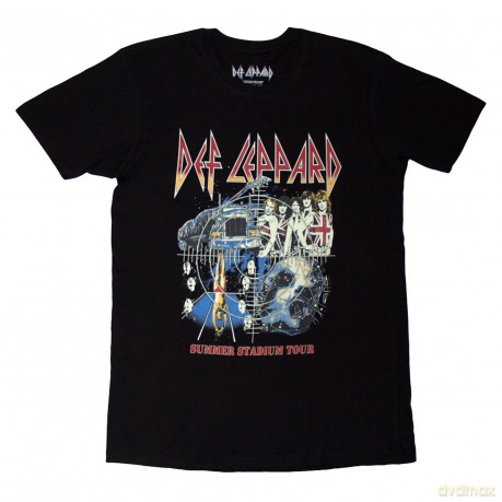 Def Leppard: Unisex T-Shirt: Summer Stadium Tour (Black) (Back Print) (Medium)