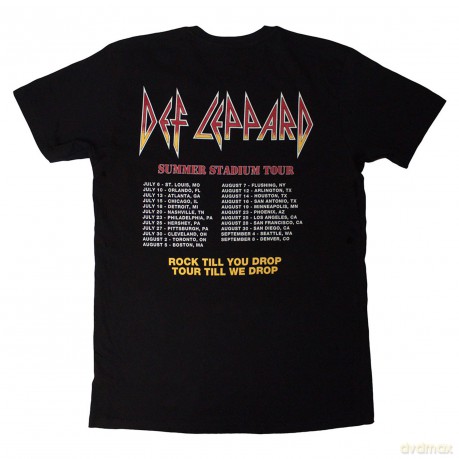 Def Leppard: Unisex T-Shirt: Summer Stadium Tour (Black) (Back Print) (Medium)