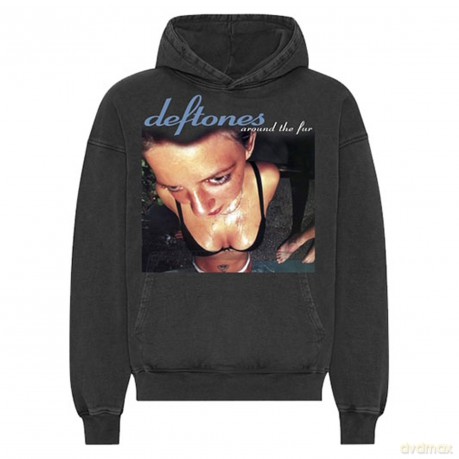 Deftones: Unisex Stone Wash Pullover Hoodie: Around The Fur (Charcoal Grey) (Medium)