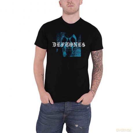 Deftones: Unisex T-Shirt: Static Skull (Black) (Back Print) (Medium)