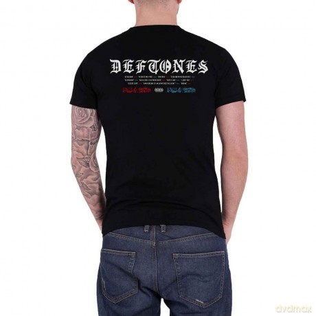 Deftones: Unisex T-Shirt: Static Skull (Black) (Back Print) (X-Large)