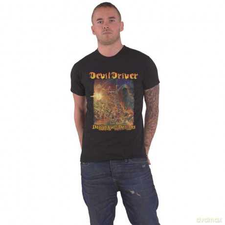 Devildriver: DevilDriver Unisex T-Shirt: Borrowed (Black) (Back Print) (Medium)