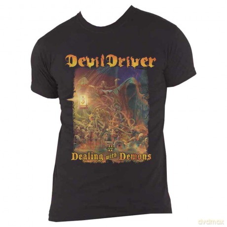 Devildriver: DevilDriver Unisex T-Shirt: Borrowed (Black) (Back Print) (Medium)