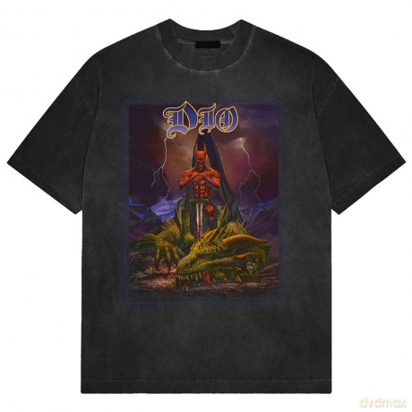 Dio: Unisex Stone Wash T-Shirt: Killing The Dragon (Black) (Medium)
