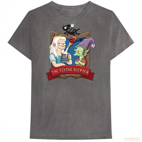 Disenchantment: Unisex T-Shirt: Flying Sceptre (Charcoal Grey) (Medium)