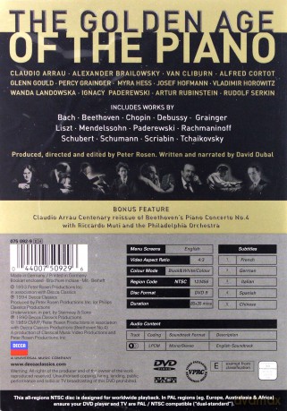 Various: The Golden Age Of The Piano [DVD]