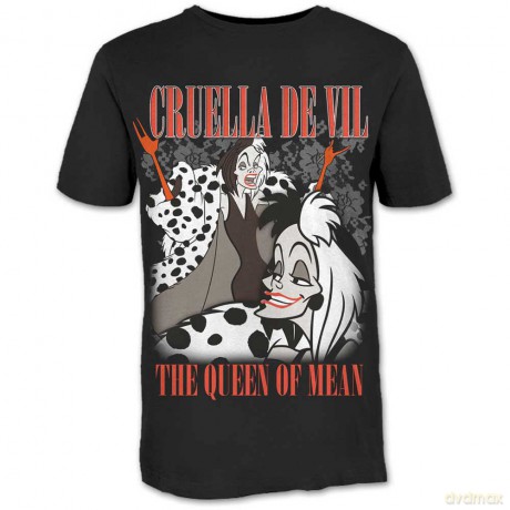 Disney: Unisex T-Shirt: 101 Dalmatians Cruella Homage (Black) (Large)