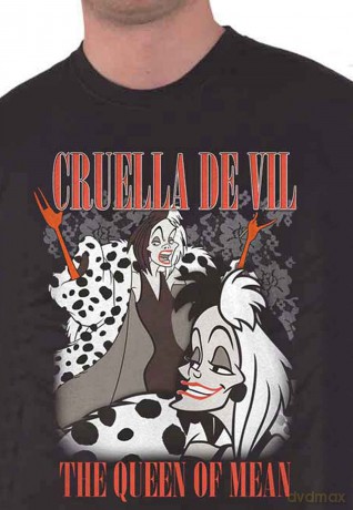 Disney: Unisex T-Shirt: 101 Dalmatians Cruella Homage (Black) (Medium)