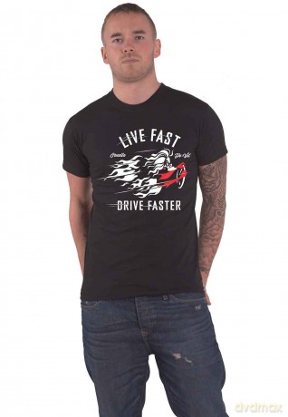 Disney: Unisex T-Shirt: 101 Dalmatians Cruella Live Faster (Black) (Medium)