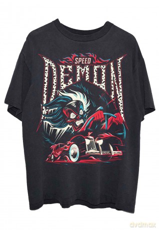 Disney: Unisex T-Shirt: 101 Dalmatians Cruella Speed Demon (Black) (Medium)