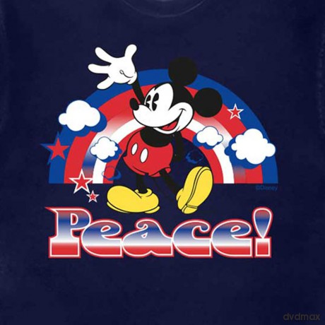 Disney: Unisex T-Shirt: Mickey Mouse Peace (Navy Blue) (Medium)