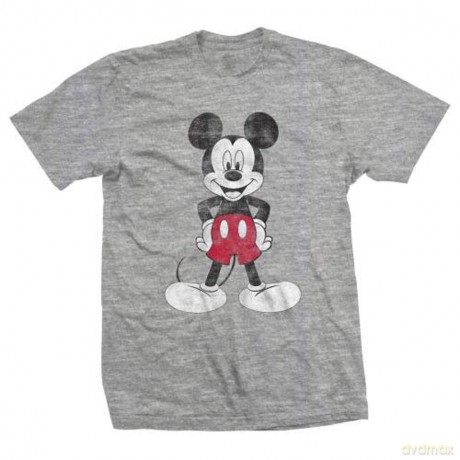 Disney: Unisex T-Shirt: Mickey Mouse Pose (Grey) (Small)