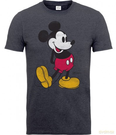 Disney: Unisex T-Shirt: Mickey Mouse Vintage (Charcoal Grey) (Large)